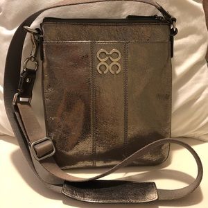 Coach Julia 43805 Shiny Silver Crossbody Purse